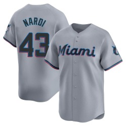 Andrew Nardi Miami Marlins Men's Limited Road Jersey - Gray