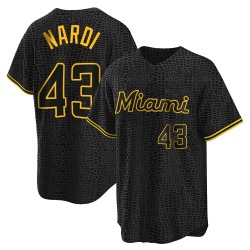 Andrew Nardi Miami Marlins Men's Replica Snake Skin City Jersey - Black