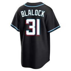 Bradley Blalock Miami Marlins Men's Replica Fashion Out Jersey - Black