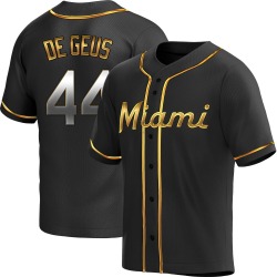 Brett de Geus Miami Marlins Youth Replica Alternate Jersey - Black Golden