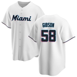 Cade Gibson Miami Marlins Youth Replica Home Jersey - White