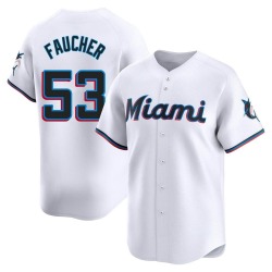 Calvin Faucher Miami Marlins Men's Limited Home Jersey - White