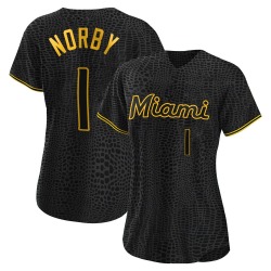 Connor Norby Miami Marlins Women's Replica Snake Skin City Jersey - Black