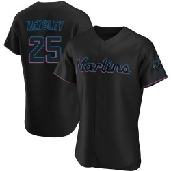 David Hensley Miami Marlins Men's Authentic Alternate Jersey - Black
