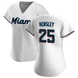 David Hensley Miami Marlins Women's Authentic Home Jersey - White