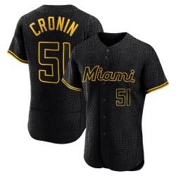 Declan Cronin Miami Marlins Men's Authentic Snake Skin City Jersey - Black
