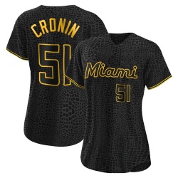 Declan Cronin Miami Marlins Women's Authentic Snake Skin City Jersey - Black