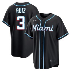 Esteury Ruiz Miami Marlins Men's Replica Fashion Out Jersey - Black