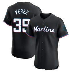 Eury Perez Miami Marlins Men's Elite Alternate Vapor Premier Jersey - Black
