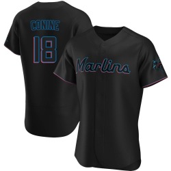 Griffin Conine Miami Marlins Men's Authentic Alternate Jersey - Black