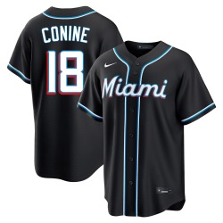Griffin Conine Miami Marlins Men's Replica Fashion Out Jersey - Black
