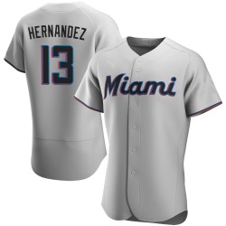 Heriberto Hernandez Miami Marlins Men's Authentic Road Jersey - Gray