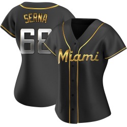 Jared Serna Miami Marlins Women's Replica Alternate Jersey - Black Golden