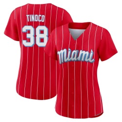 Jesus Tinoco Miami Marlins Women's Replica 2021 City Connect Jersey - Red