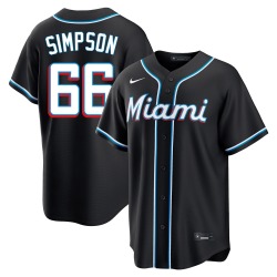 Josh Simpson Miami Marlins Men's Replica Fashion Out Jersey - Black