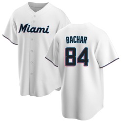 Lake Bachar Miami Marlins Youth Replica Home Jersey - White