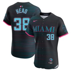 Louis Head Miami Marlins Men's Elite 2025 City Connect Jersey - Black