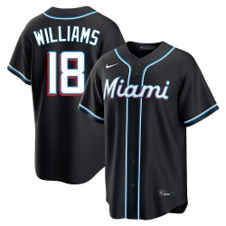 Max Williams Miami Marlins Men's Replica Fashion Out Jersey - Black