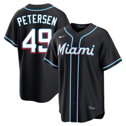 Michael Petersen Miami Marlins Youth Replica Fashion Out Jersey - Black