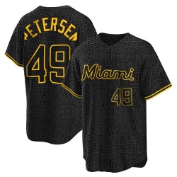Michael Petersen Miami Marlins Youth Replica Snake Skin City Jersey - Black
