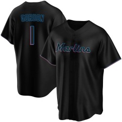 Nick Gordon Miami Marlins Men's Replica Alternate Jersey - Black