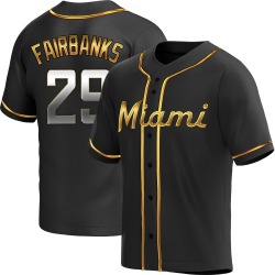 Pete Fairbanks Miami Marlins Youth Replica Alternate Jersey - Black Golden