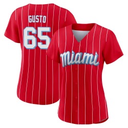 Ryan Gusto Miami Marlins Women's Authentic 2021 City Connect Jersey - Red