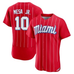 Victor Mesa Jr. Miami Marlins Men's Authentic 2021 City Connect Jersey - Red