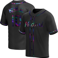 Victor Mesa Jr. Miami Marlins Youth Replica Alternate Jersey - Black Holographic