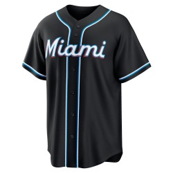 Xavier Edwards Miami Marlins Men's Replica Fashion Out Jersey - Black