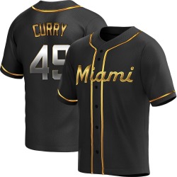 Xzavion Curry Miami Marlins Men's Replica Alternate Jersey - Black Golden